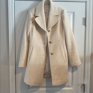 Jessica Simpson Cream Pea Coat with Gold Buttons
